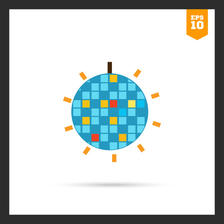 Multicolored icon of shiny disco ballのイラスト素材