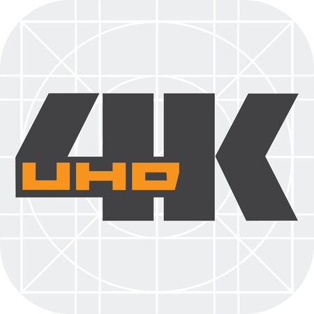 Vector icon of 4K UHD badge, isolated on whiteのイラスト素材