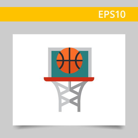 Multicolored vector icon of basketball balland hoopのイラスト素材