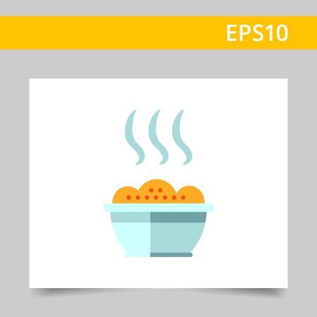 Vector icon of bowl with hot porridgeのイラスト素材