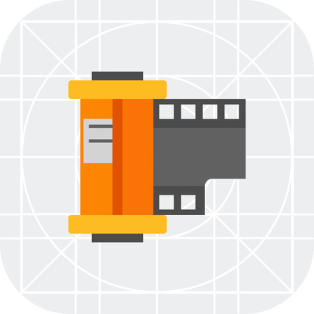 Multicolored vector icon of camera film rollのイラスト素材