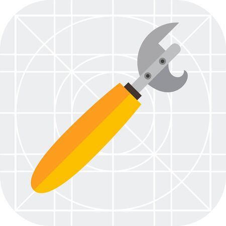 Multicolored vector icon of can opener with wooden handleのイラスト素材
