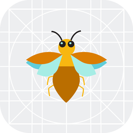 Multicolored vector icon of brown bug, top viewのイラスト素材