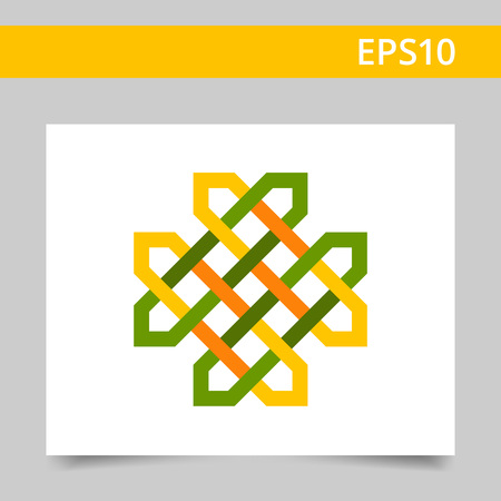 Multicolored vector icon of green Celtic ornamentのイラスト素材