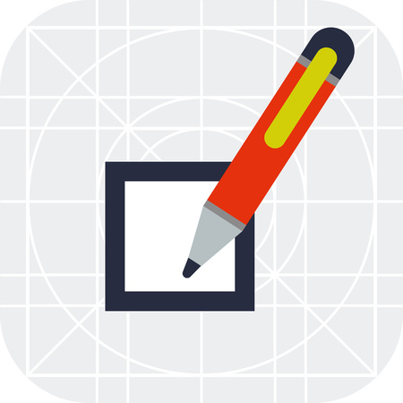 Multicolored vector icon of checkbox and penのイラスト素材
