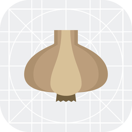Vector icon of whole unpeeled garlic bulbのイラスト素材