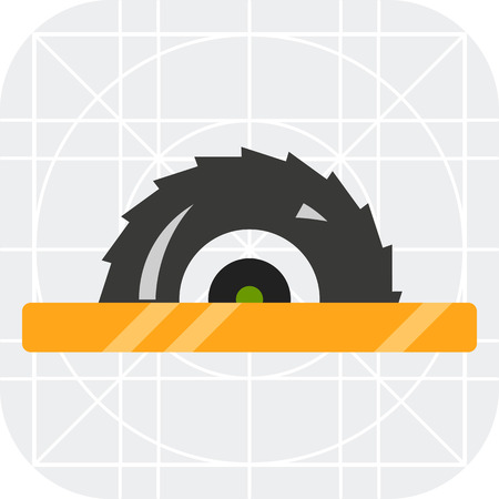 Multicolored vector icon of circular sawのイラスト素材