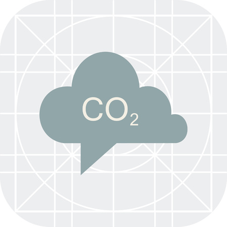Icon of CO2 sign in grey cloudのイラスト素材