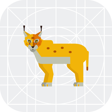 Multicolored vector icon of wild red lynxのイラスト素材