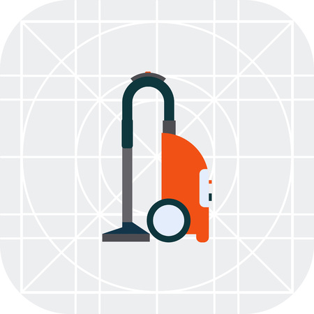 Multicolored vector icon of red vacuum cleanerのイラスト素材