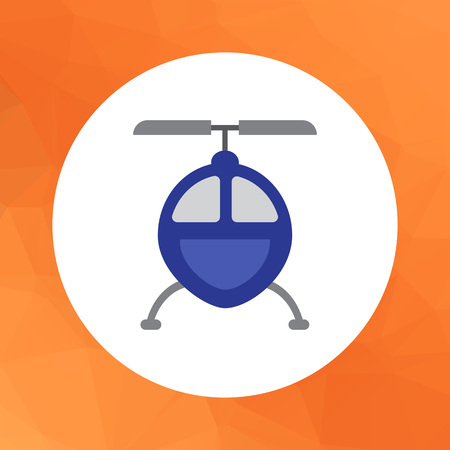Vector icon of blue helicopter icon, front viewのイラスト素材