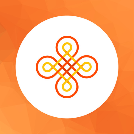 Multicolored vector icon of wicker Celtic ornamentのイラスト素材