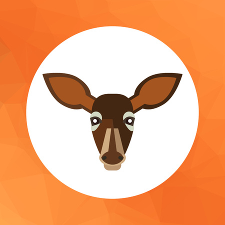 Multicolored vector icon of brown doe headのイラスト素材