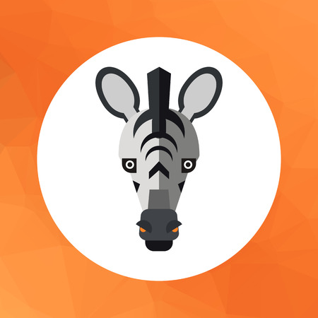 Multicolored vector icon of striped zebra headのイラスト素材