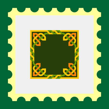 Multicolored vector icon ofcarpet with Celtic ornamentのイラスト素材