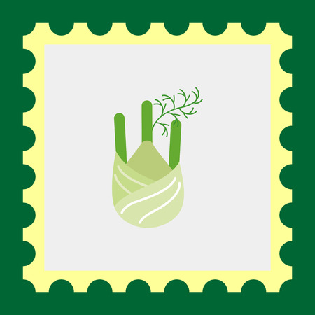 Vector icon of fennel root with stem partsのイラスト素材