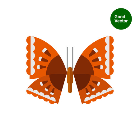 Multicolored vector icon of butterfly with grey and brown spotsのイラスト素材