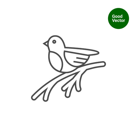 Icon of bullfinch sitting on tree branchのイラスト素材