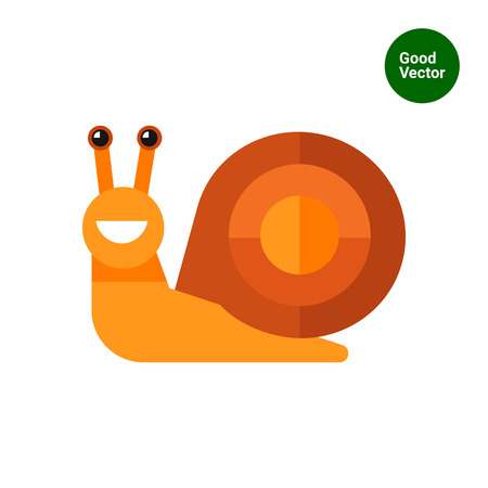 Multicolored vector icon of cute smiling cartoon snailのイラスト素材
