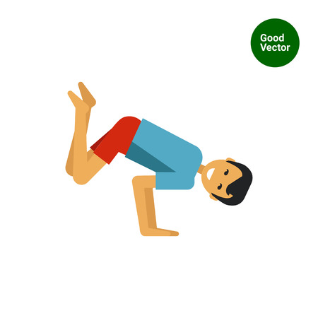 Multicolored vector icon of man lifting legs and body upのイラスト素材