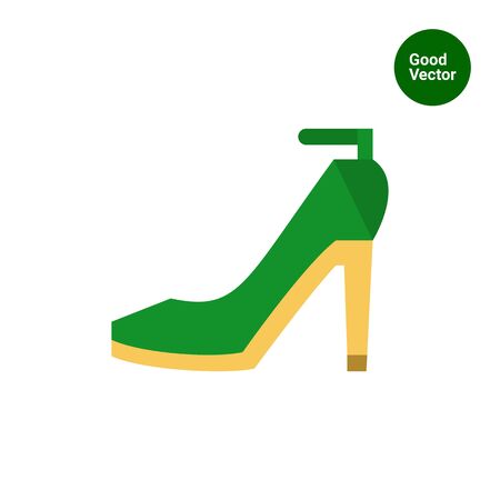 Multicolored vector icon of green high-heeled shoesのイラスト素材