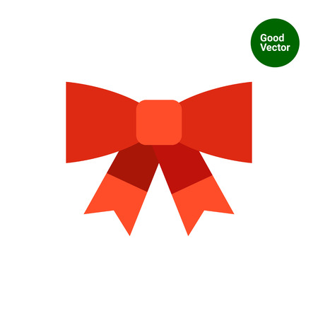 Vector icon of red bow, isolated on whiteのイラスト素材