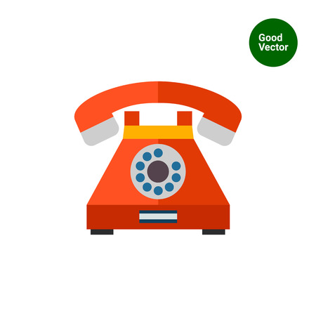 Multicolored vector icon of retro telephone with dialing diskのイラスト素材