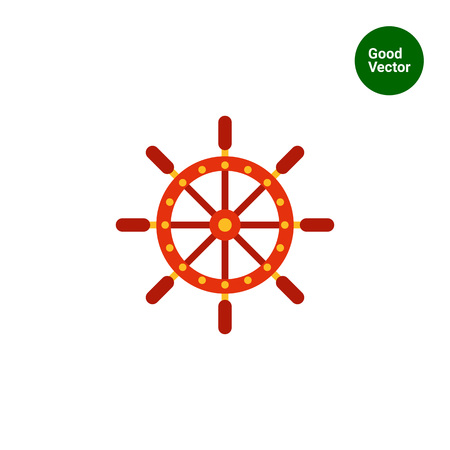 Multicolored vector icon of ship steering wheelのイラスト素材
