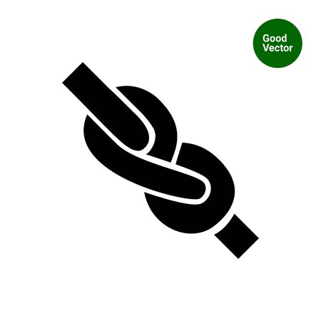 Vector icon of tied knot made of ropeのイラスト素材