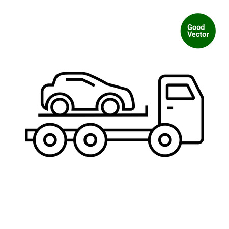 Icon of tow truck with loaded carのイラスト素材