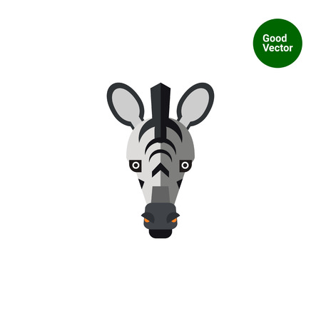 Multicolored vector icon of striped zebra headのイラスト素材