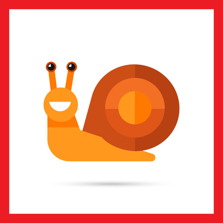 Multicolored vector icon of cute smiling cartoon snailのイラスト素材