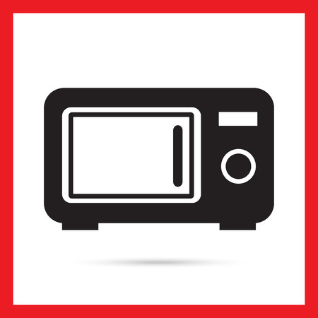 Vector icon of kitchen microwave oven silhouetteのイラスト素材