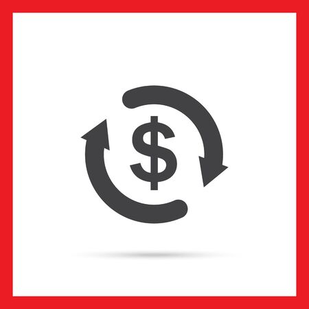 Icon of dollar sign in circle made of arrowsのイラスト素材