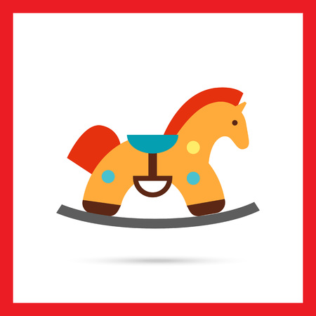 Multicolored vector icon of retro rocking horseのイラスト素材