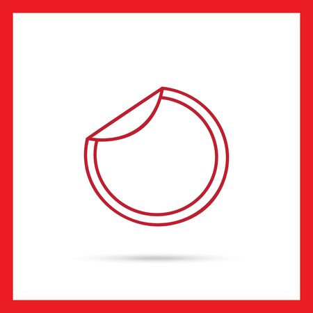 Icon of round sticker with unstuck cornerのイラスト素材
