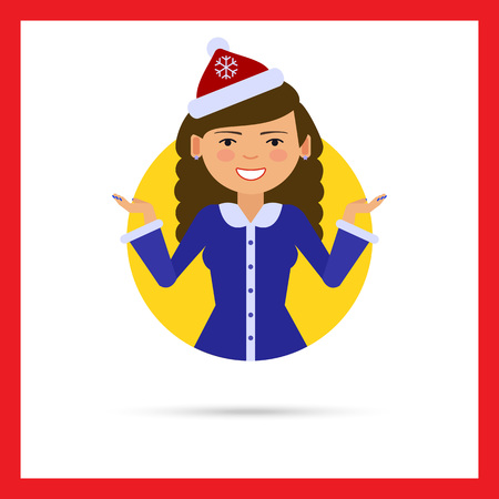 Female character, portrait of smiling woman wearing fancy dressのイラスト素材