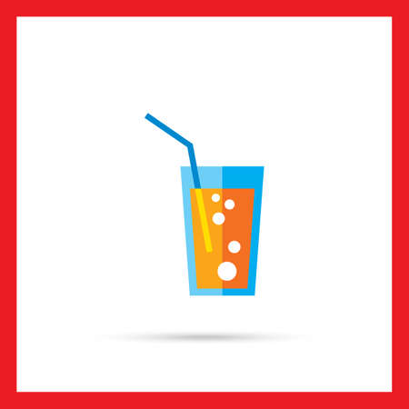 Icon of soda glass with strawのイラスト素材