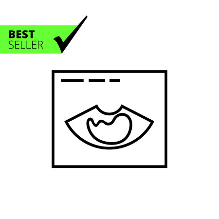Icon of screen with baby ultrasonic scanning resultsのイラスト素材