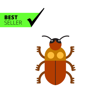 Multicolored vector icon of brown beetle, top viewのイラスト素材