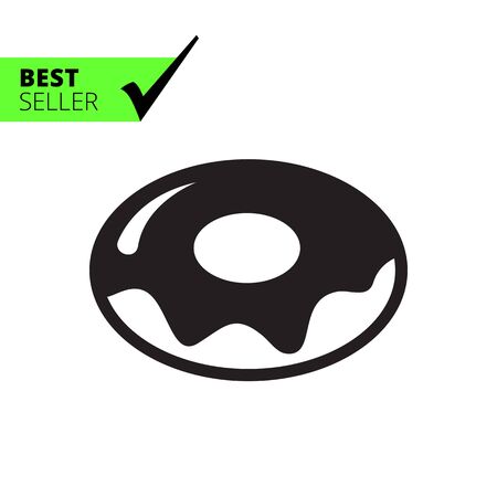 Vector icon of doughnut with sugar icingのイラスト素材