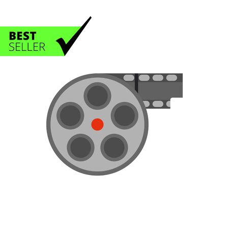 Multicolored vector icon of cinema film reelのイラスト素材