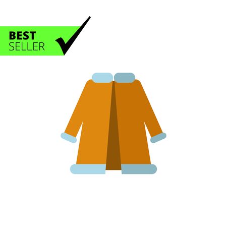 Multicolored vector icon of blue woman fur coatのイラスト素材