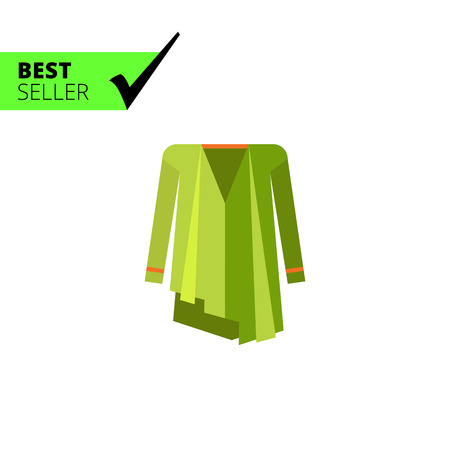 Multicolored vector icon of green woman ponchocoatのイラスト素材