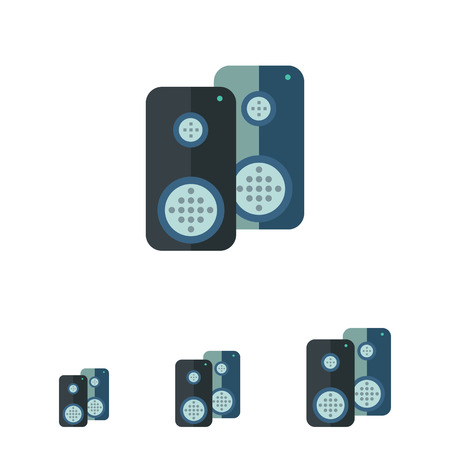 Multicolored vector icon of two acoustics speakersのイラスト素材