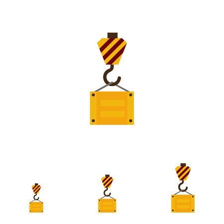 Multicolored vector icon of lifting hook with cargoのイラスト素材