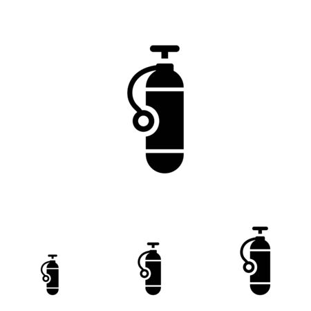 Icon of single scuba diving cylinder silhouetteのイラスト素材
