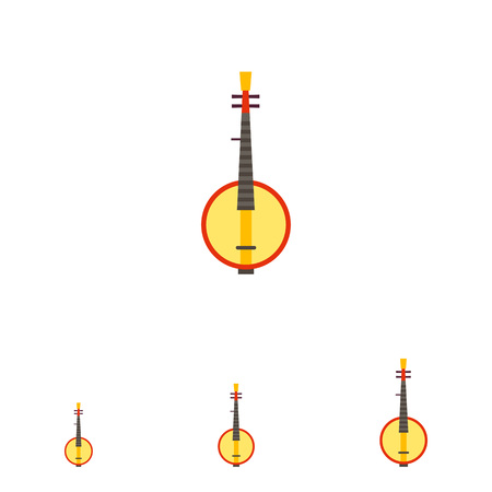 Multicolored flat icon of Russian traditional instrument domraのイラスト素材