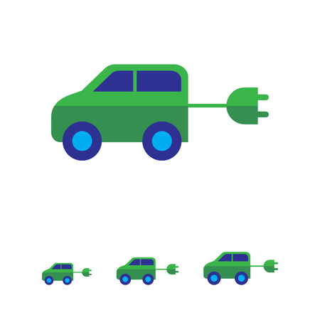 Icon of electric car with cord and plugのイラスト素材