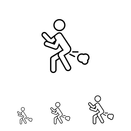 Icon of man silhouette with flatulenceのイラスト素材